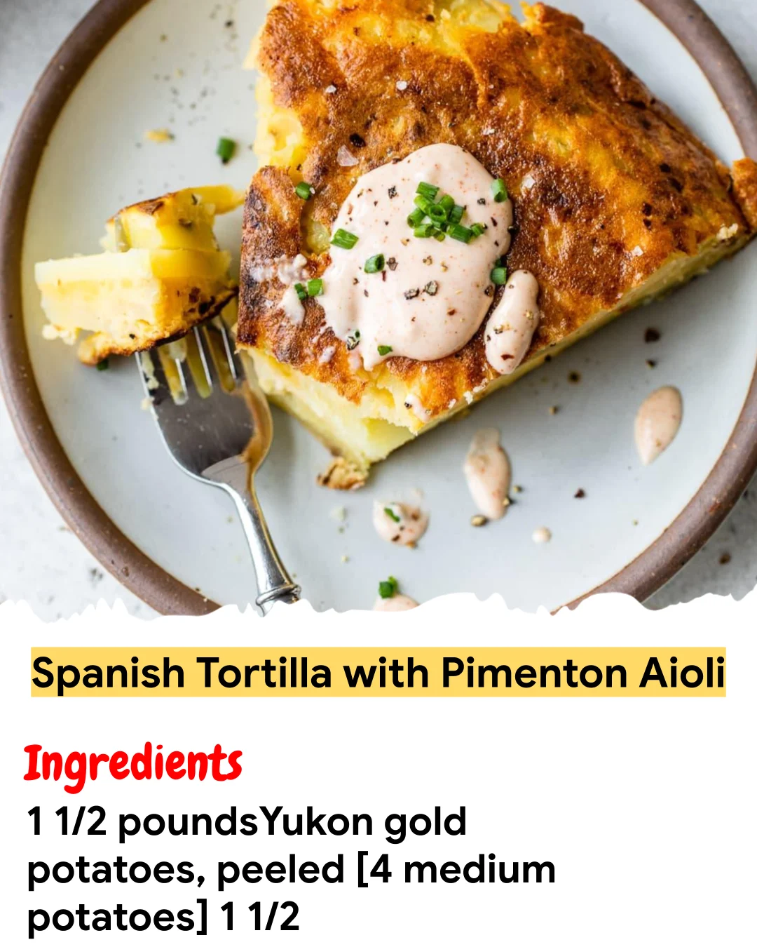 Meal Prep Recipe Spanish Tortilla with Pimenton Aioli