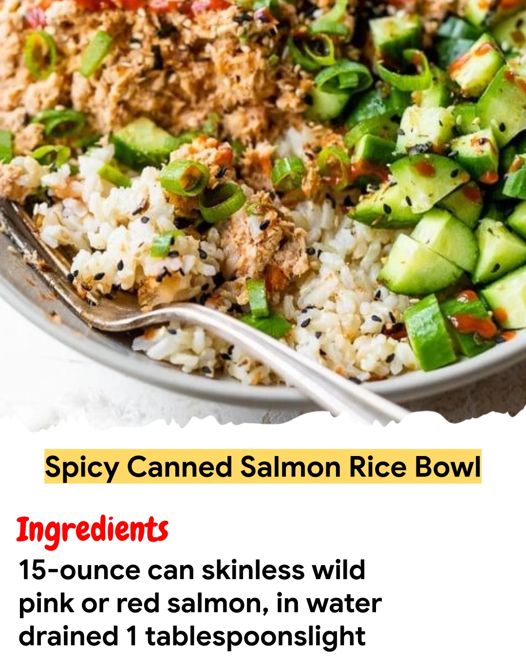 Meal Prep Recipe Spicy Canned Salmon Rice Bowl