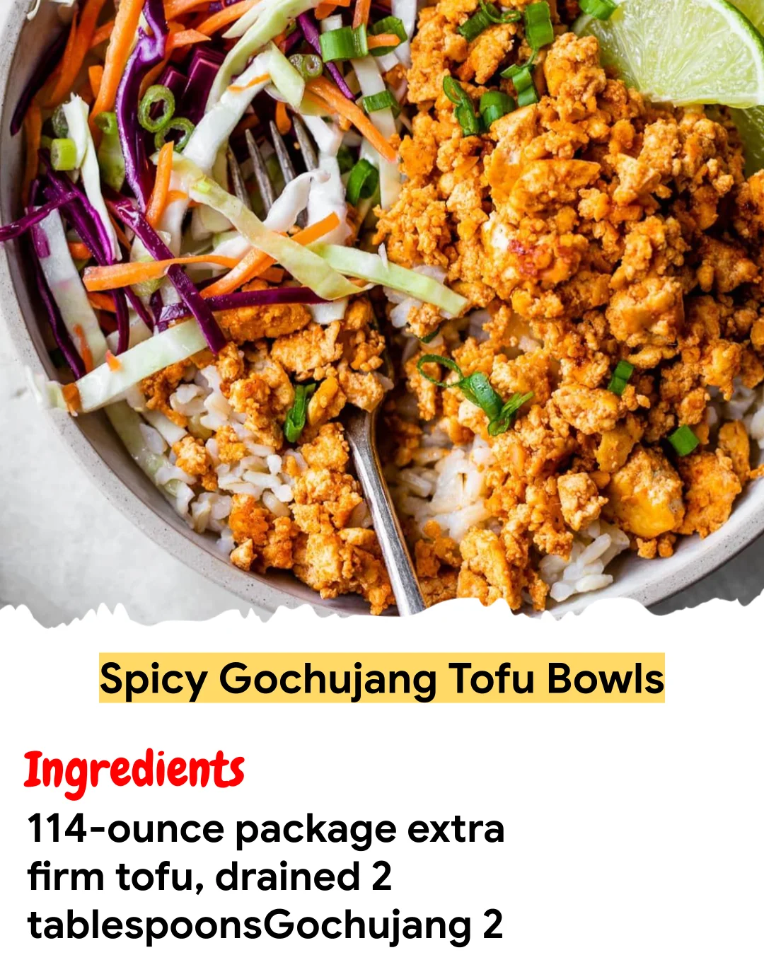 Meal Prep Recipe Spicy Gochujang Tofu Bowls