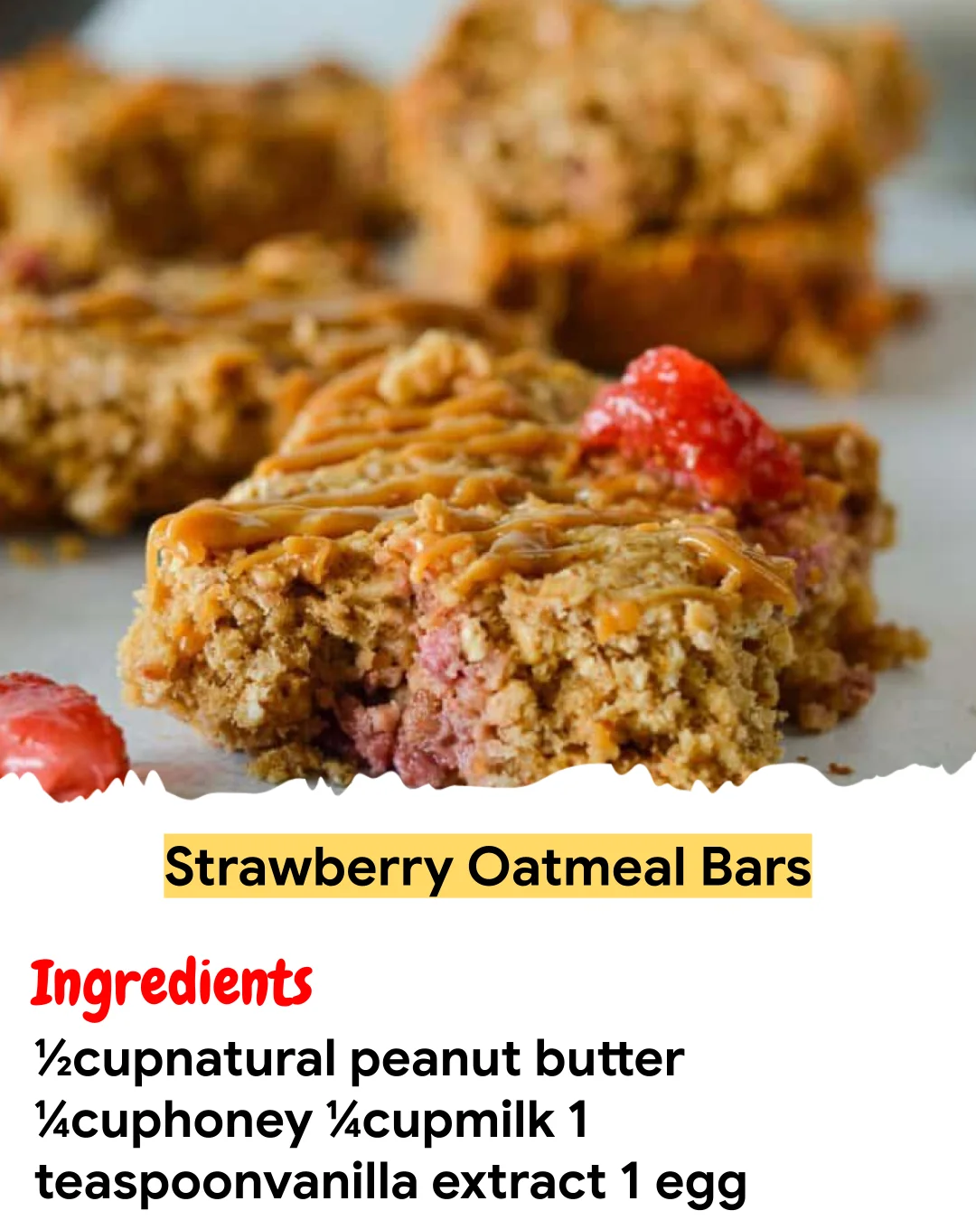 Meal Prep Recipe Strawberry Oatmeal Bars