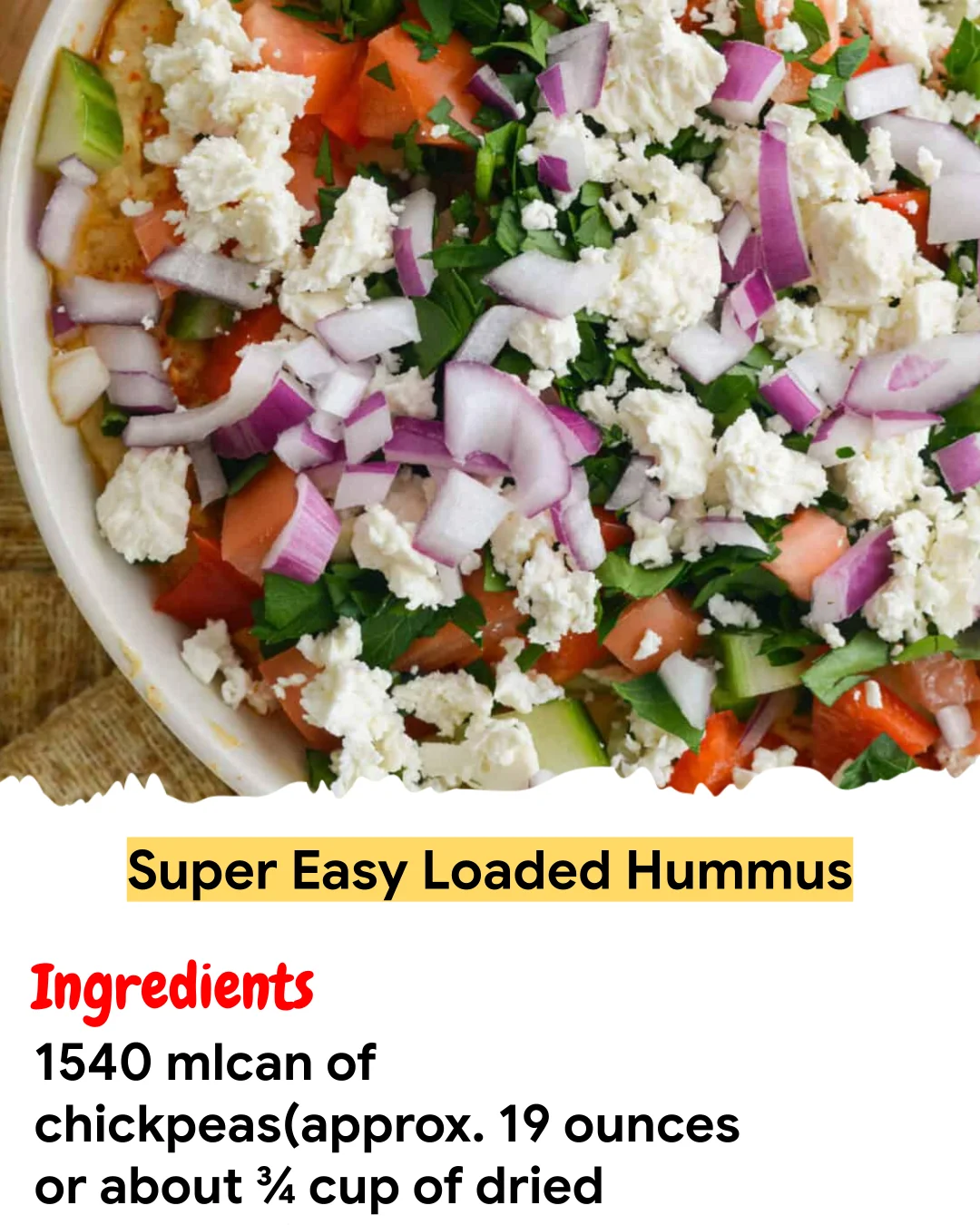 Meal Prep Recipe Super Easy Loaded Hummus
