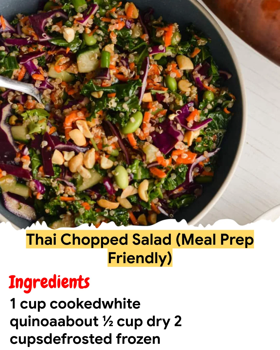 Meal Prep Recipe Thai Chopped Salad (Meal Prep Friendly)