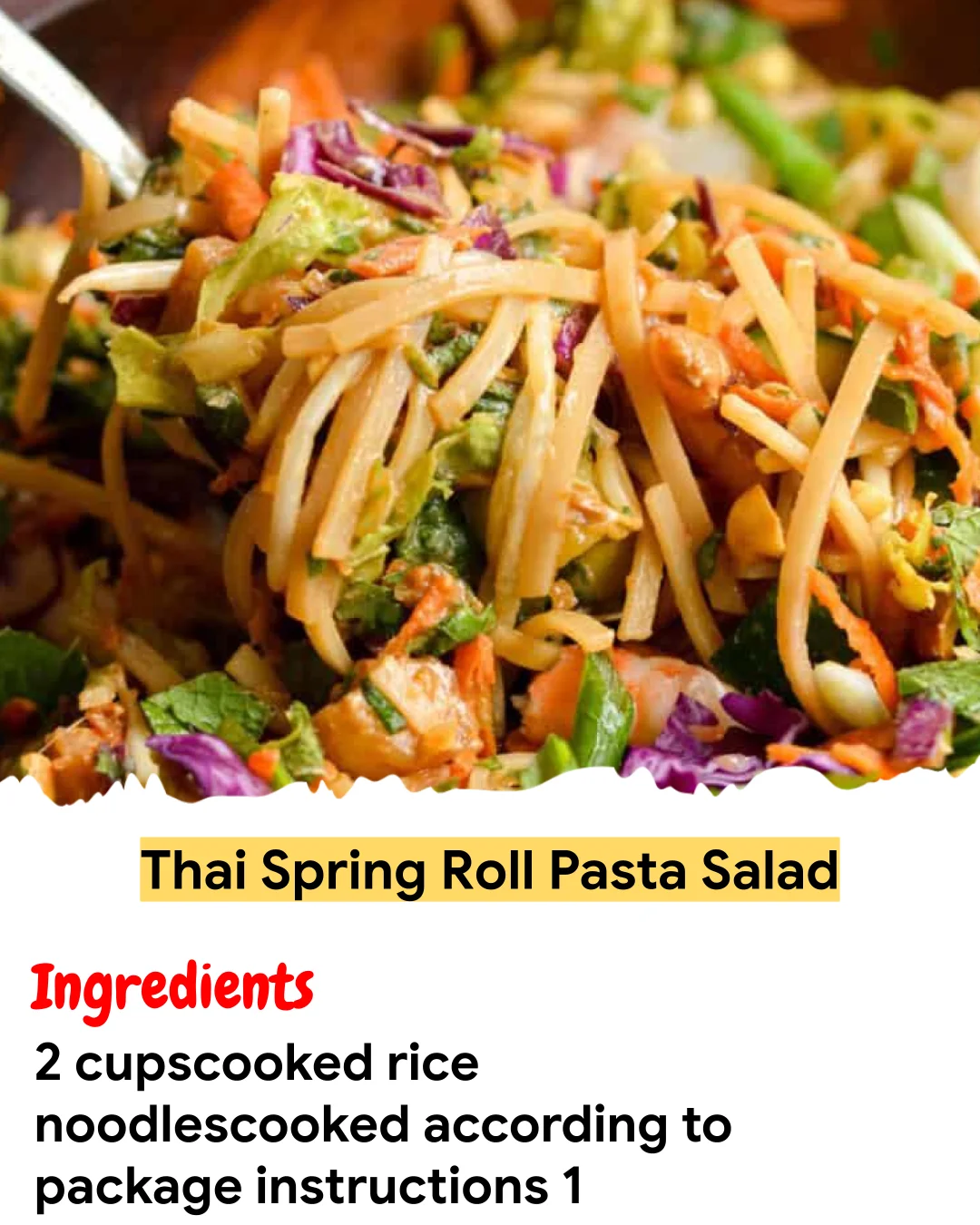 Meal Prep Recipe Thai Spring Roll Pasta Salad