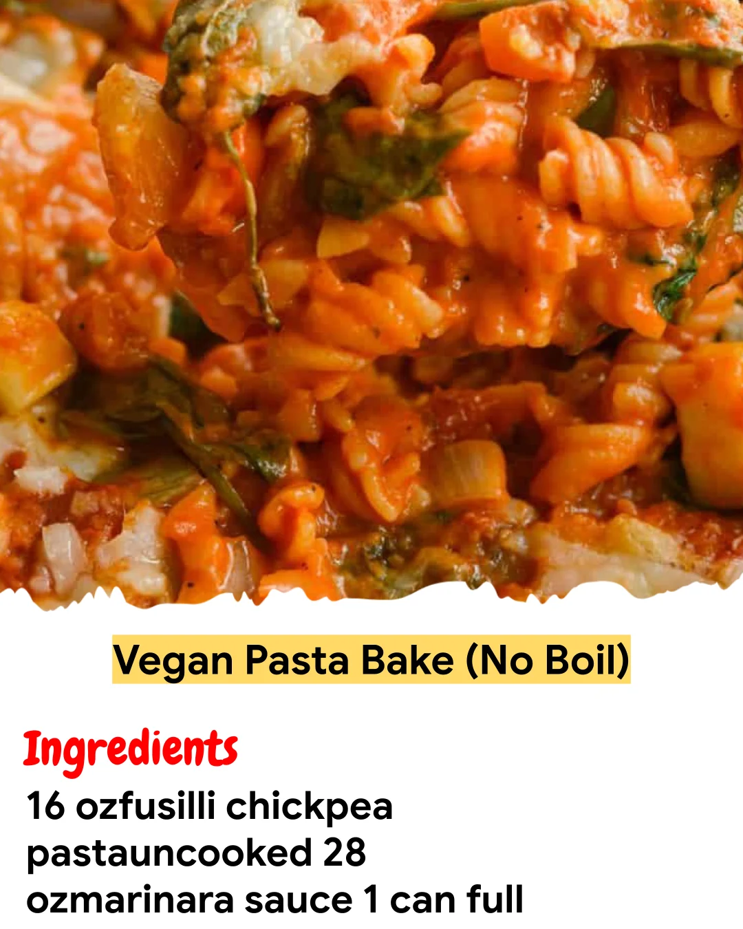 Meal Prep Recipe Vegan Pasta Bake (No Boil)
