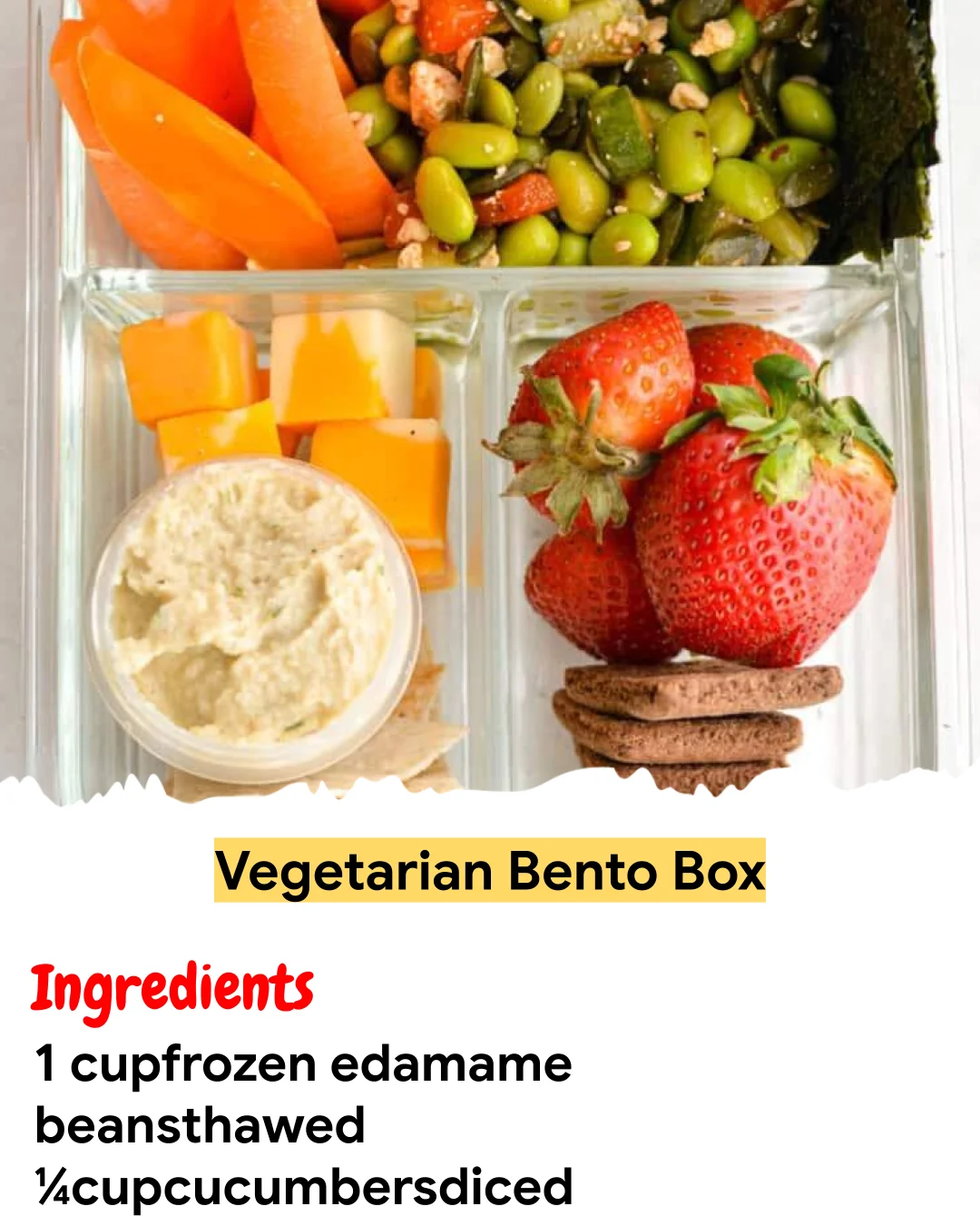 Meal Prep Recipe Vegetarian Bento Box
