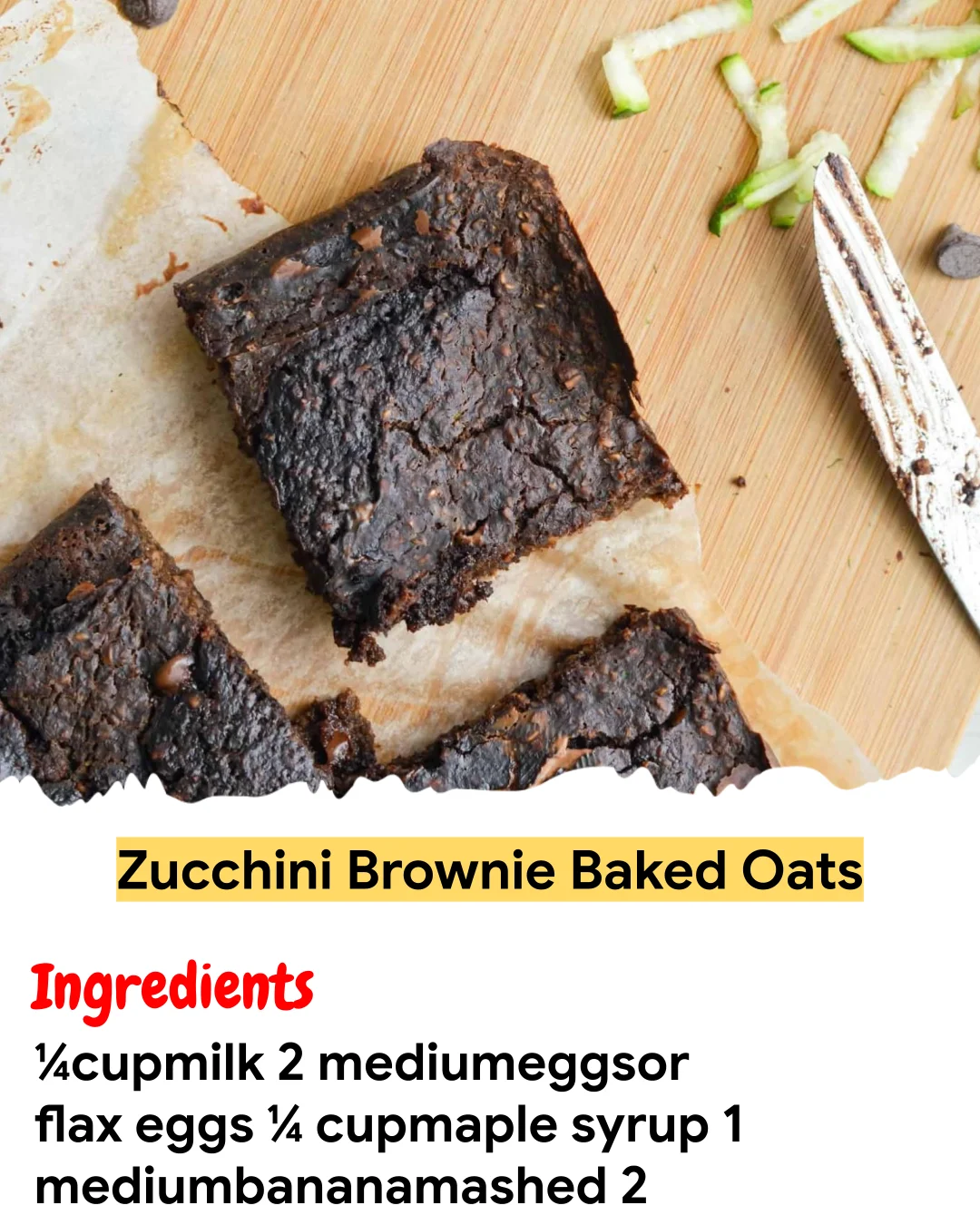Meal Prep Recipe Zucchini Brownie Baked Oats