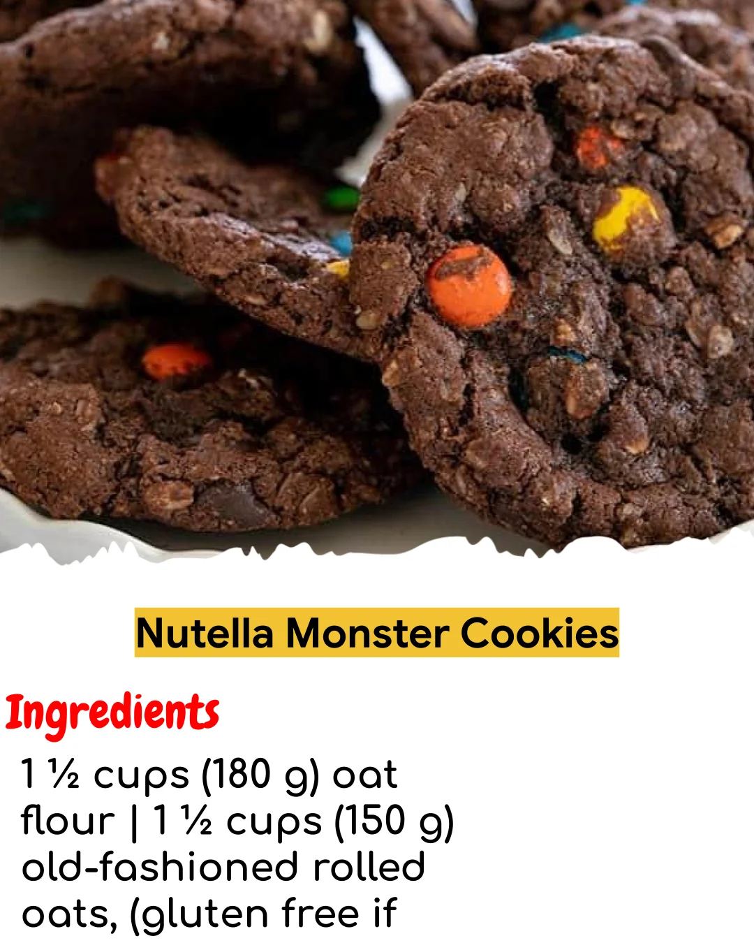 Nutella Monster Cookies (Tested 10+ Times)