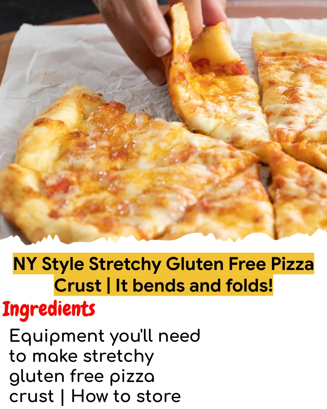 NY Style Stretchy Gluten Free Pizza Crust | It bends and folds! (Chef-Developed)