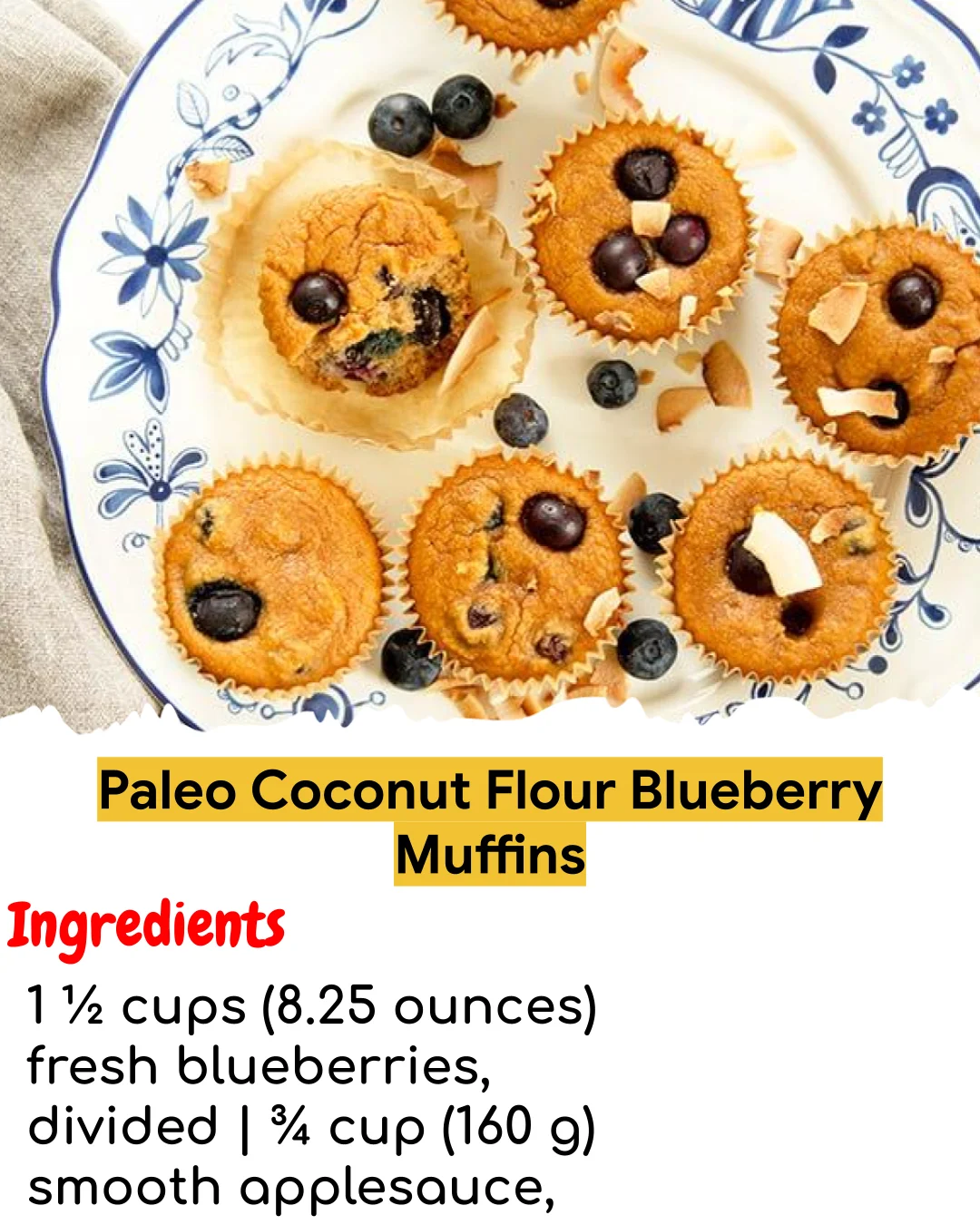 Paleo Coconut Flour Blueberry Muffins (Easy 60-Minute)