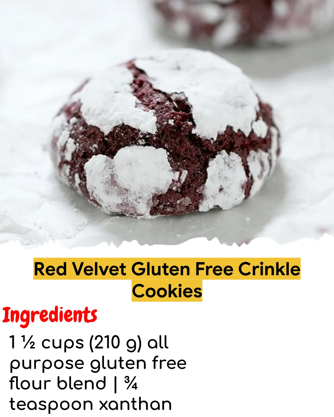 Red Velvet Gluten Free Crinkle Cookies (Chef-Developed)
