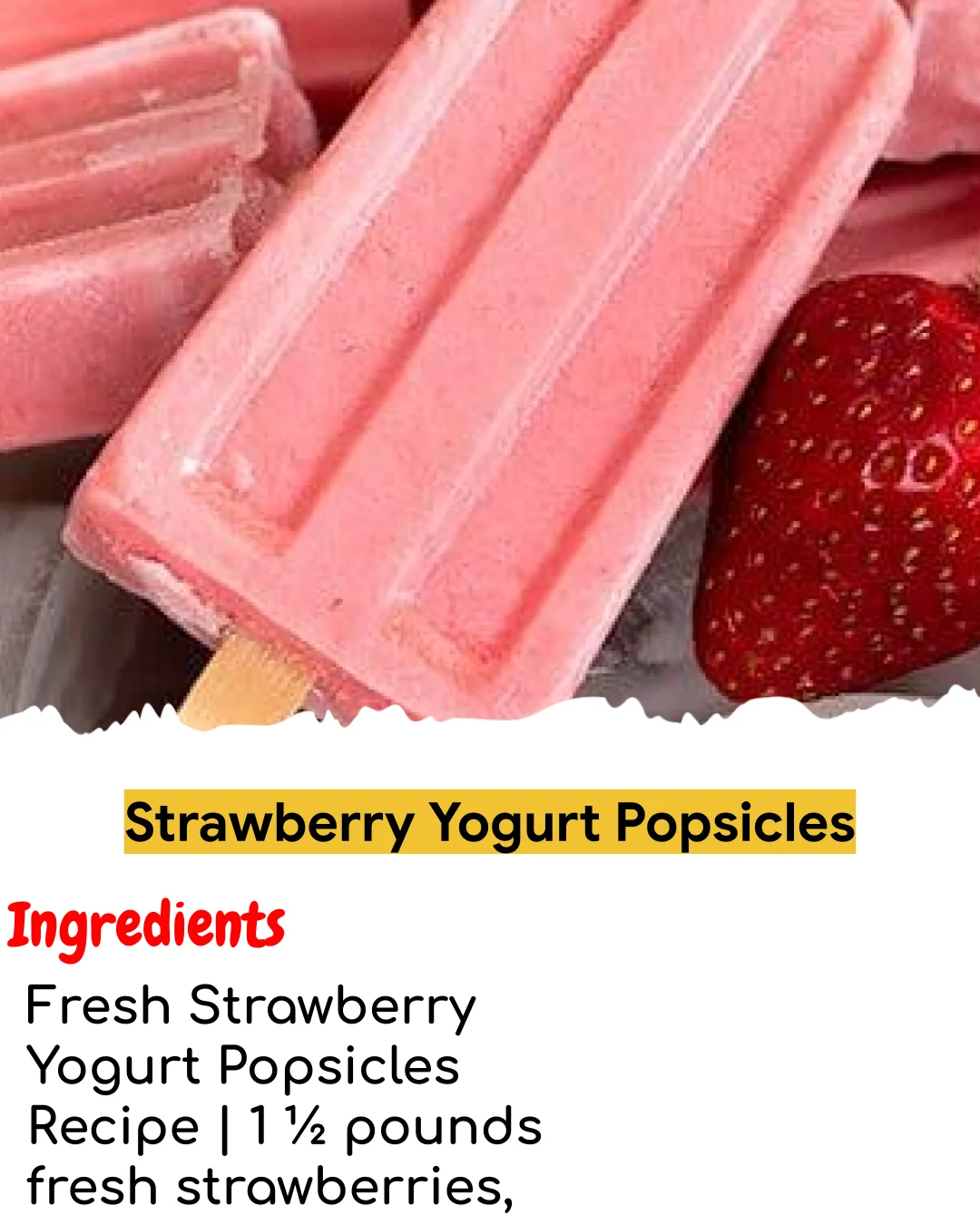 Strawberry Yogurt Popsicles (Meal Prep Friendly)